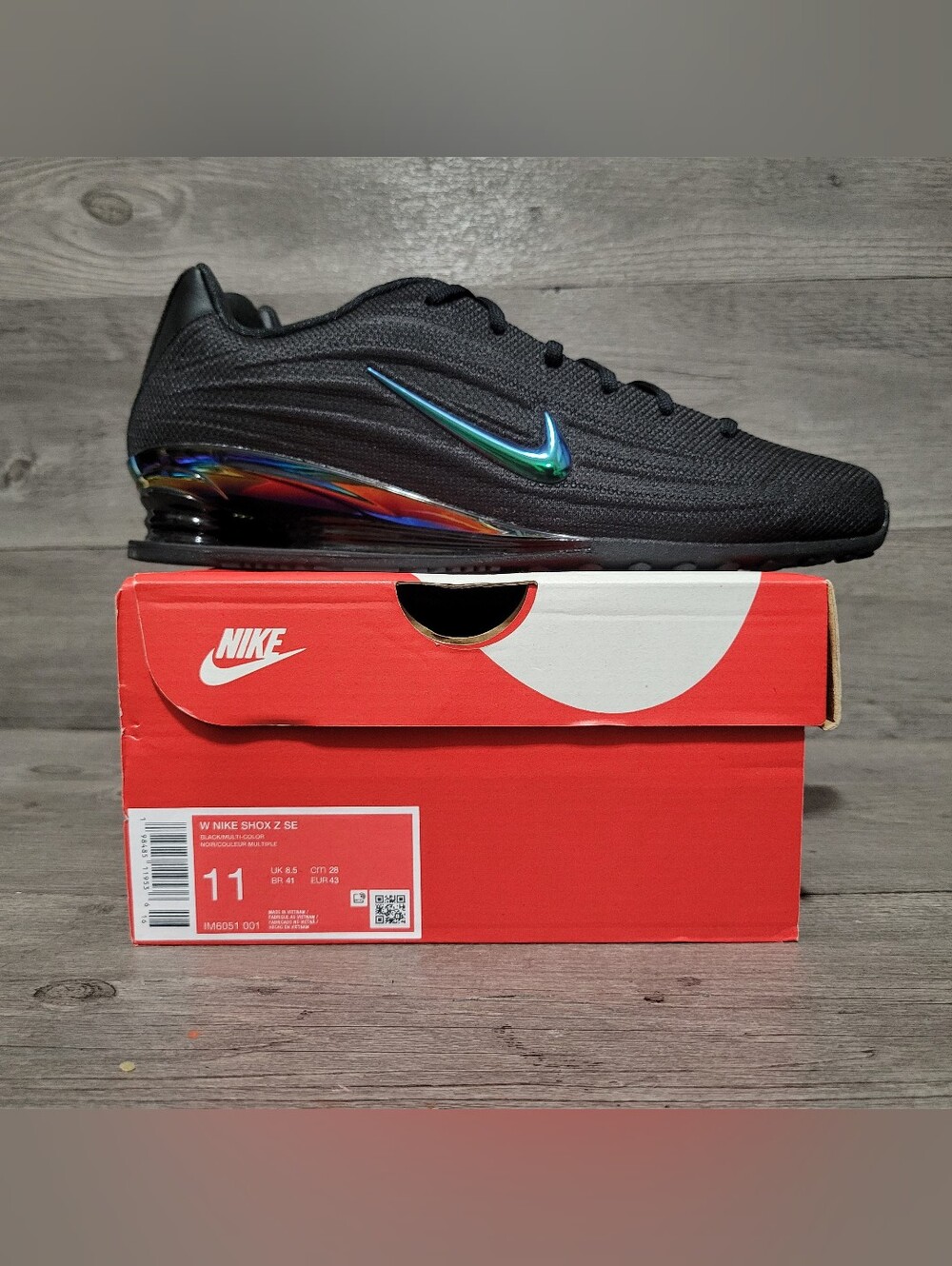 Nike Shox Z SE Black Iridescent IM6051-001 Women's Size 11 New Black ( Mens 9.5)